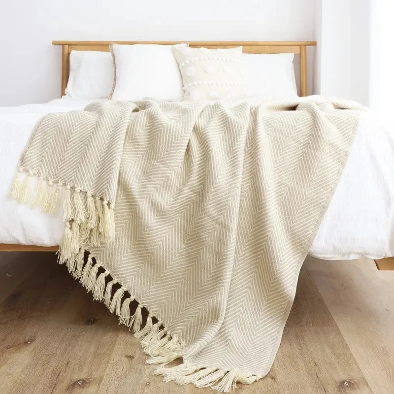 Nordic Throw Striped Blanket Geometric