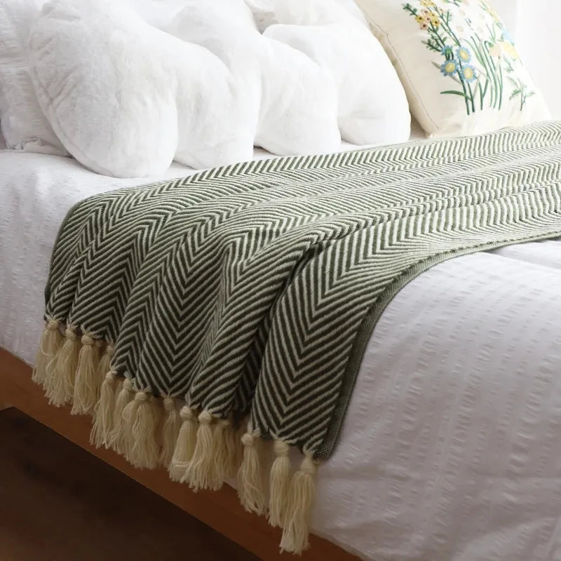 Nordic Throw Striped Blanket Geometric