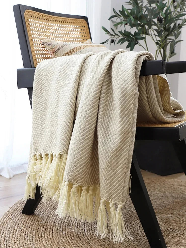 Nordic Throw Striped Blanket Geometric