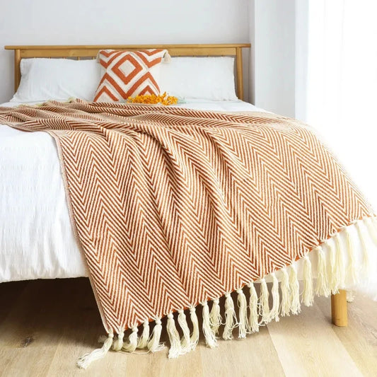 Nordic Throw Striped Blanket Geometric