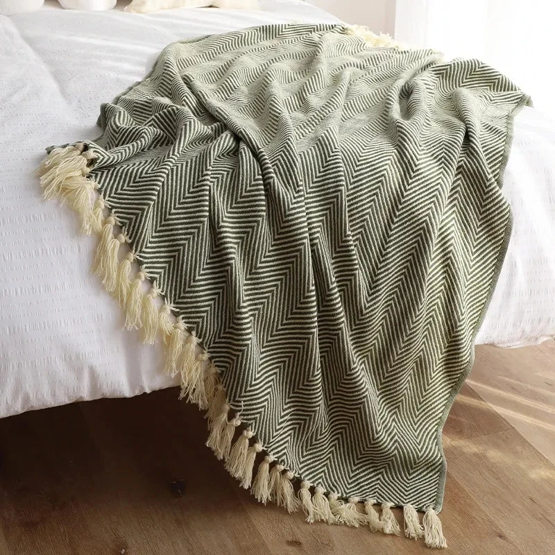 Nordic Throw Striped Blanket Geometric