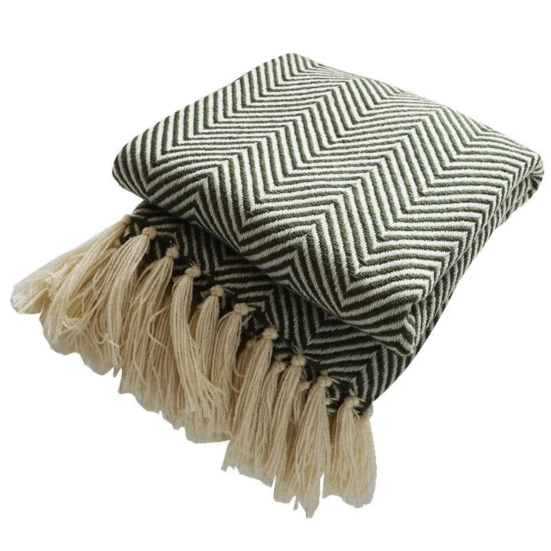 Nordic Throw Striped Blanket Geometric