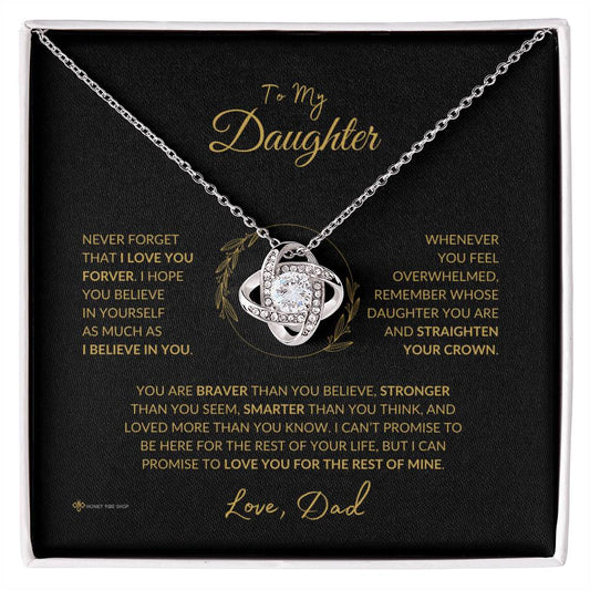 Gift for Daughter ''Love you Forever'' Love Knot Necklace From Dad