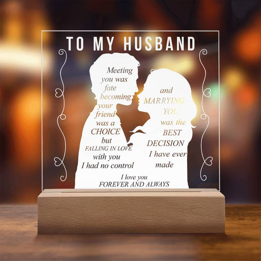 To My Husband | Printed Square Acrylic Plaque